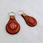 Key Fob with Rawlings "R" badge. Made from a vintage baseball glove.